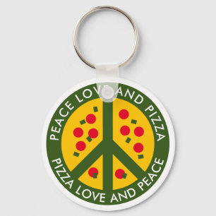 Peace Love and Pizza grappige aangepaste pizzeria  Sleutelhanger