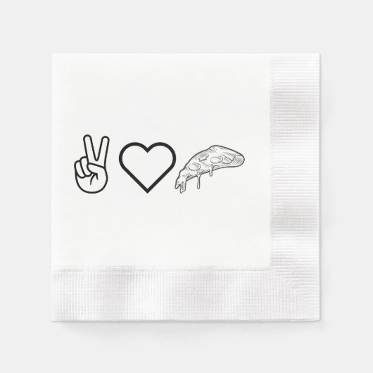 Peace Love and Pizza Servet (Voorkant)