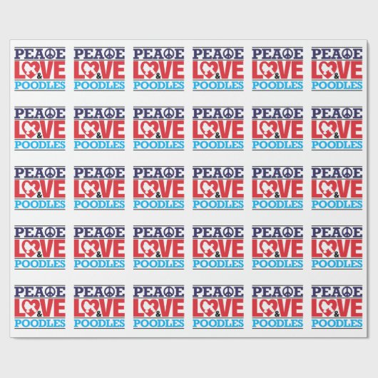 Peace Love and Poodles Cadeaupapier (Vlak)