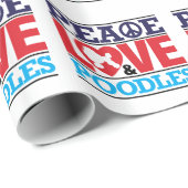 Peace Love and Poodles Cadeaupapier (Rol Hoek)