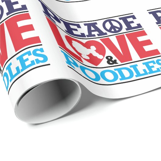 Peace Love and Poodles Cadeaupapier (Rol Hoek)