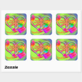 Peace Love and Popsicles-Square Stickers (Vel)
