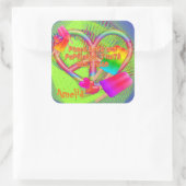 Peace Love and Popsicles-Square Stickers (Tas)
