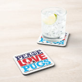 Peace Love and Pugs Bier Onderzetter (Rechterzijde)