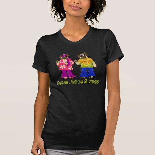 Peace Love and Pugs T-shirt (Voorkant)