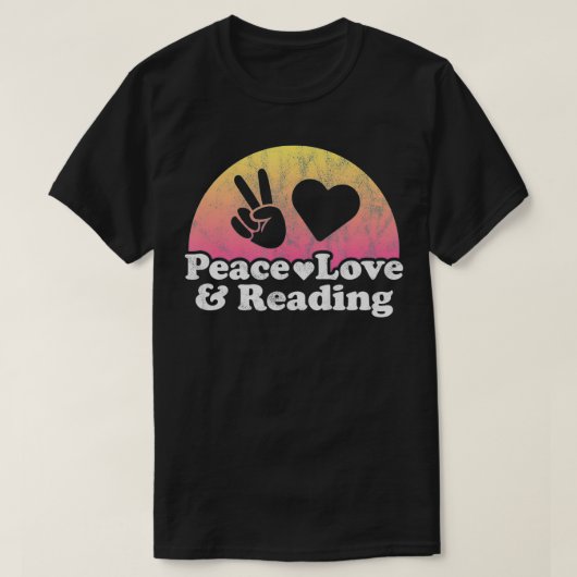 Peace Love and Reading T-shirt (Design voorkant)