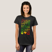 Peace, Love and Reggae Music Shirt Reggae (Voorkant volledig)