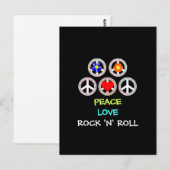 Peace, Love and Rock 'n' Roll, Briefkaart (Voorkant / Achterkant)