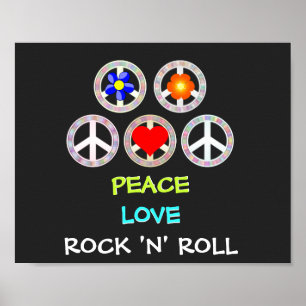 Peace, Love and Rock 'n' Roll Poster