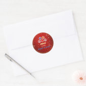 Peace, Love and Rock 'n' Roll Ronde Sticker (Envelop)