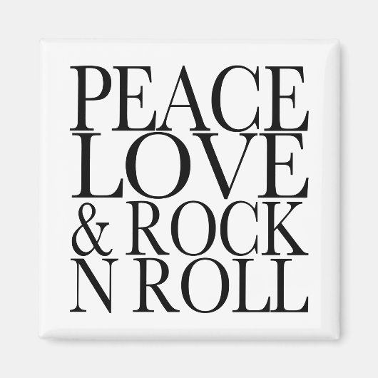 Peace Love and Rock'N Roll Magneet (Voorkant)