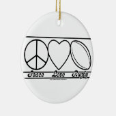 Peace Love and Rugby Keramisch Ornament (Rechts)