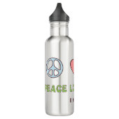 Peace Love and Science met Custom Name Waterfles (Links)