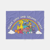 Peace, Love and Sesame Street Fleece Deken (Voorkant (Horizontaal))