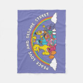 Peace, Love and Sesame Street Fleece Deken (Voorkant)