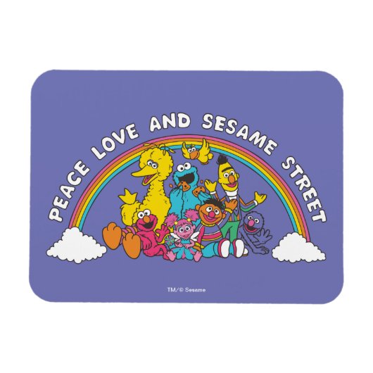 Peace, Love and Sesame Street Magneet (Horizontaal)
