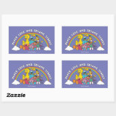 Peace, Love and Sesame Street Rechthoekige Sticker (Vel)