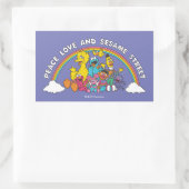 Peace, Love and Sesame Street Rechthoekige Sticker (Tas)