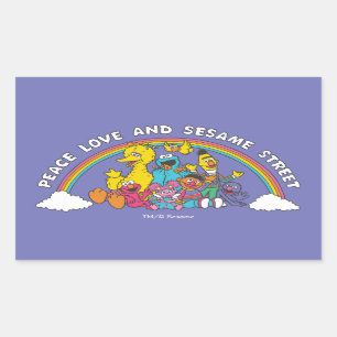 Peace, Love and Sesame Street Rechthoekige Sticker