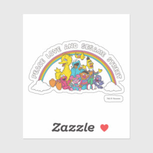 Peace, Love and Sesame Street Sticker