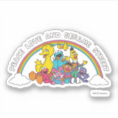 Peace, Love and Sesame Street Sticker (Voorkant)