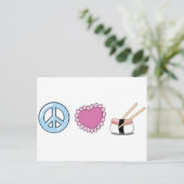 Peace Love and Sushi Briefkaart (Staand voorkant)