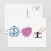 Peace Love and Sushi Briefkaart (Voorkant / Achterkant)