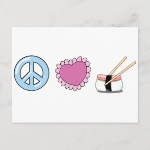 Peace Love and Sushi Briefkaart