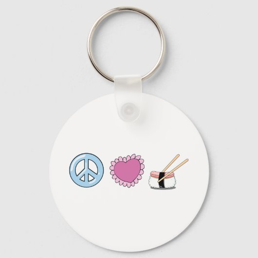 Peace Love and Sushi Sleutelhanger (Voorkant)