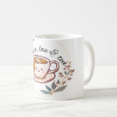 Peace Love and Tea Mok | Cute Theeliefhebber Koffi (Voorkant rechts)