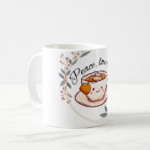 Peace Love and Tea Mok | Cute Theeliefhebber Koffi (Voorkant links)