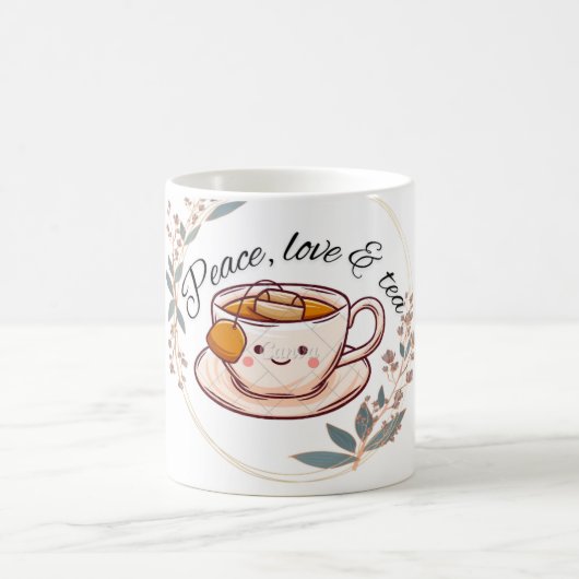 Peace Love and Tea Mok | Cute Theeliefhebber Koffi (Center)
