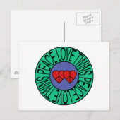 Peace Love and Twins - Circle Briefkaart (Voorkant / Achterkant)