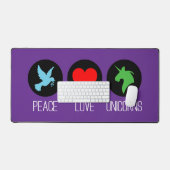 Peace love and unicorns bureaumat (Keyboard & Muis)