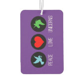 Peace love and unicorns luchtverfrisser (Achterkant)