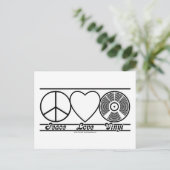 Peace Love and Vinyl Briefkaart (Staand voorkant)