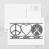 Peace Love and Vinyl Briefkaart (Voorkant / Achterkant)