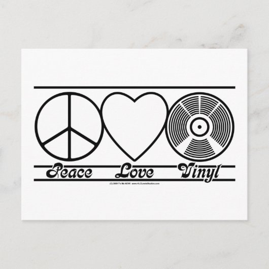 Peace Love and Vinyl Briefkaart (Voorkant)