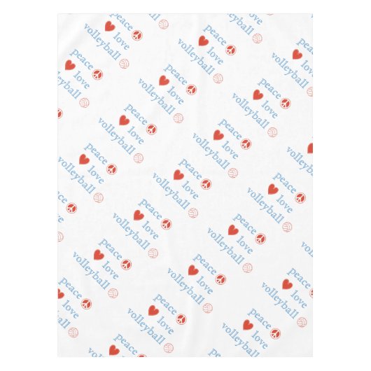 Peace Love and Volleyball Tafelkleed (Voorkant)