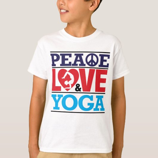 Peace, Love and Yoga Shirt (Voorkant)