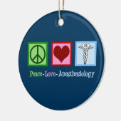 Peace Love Anesthesiology Blue Kerstmis Keramisch Ornament (Links)