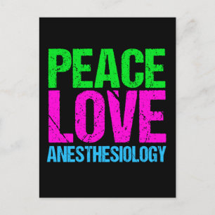 Peace Love Anesthesiology Briefkaart