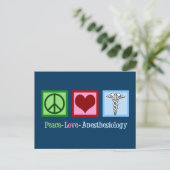 Peace Love Anesthesiology Briefkaart (Staand voorkant)