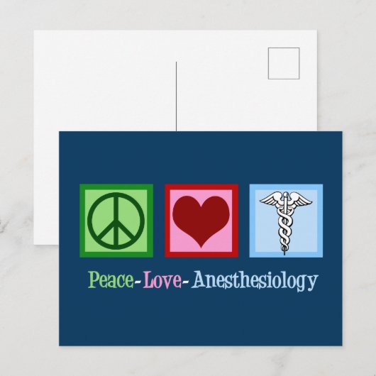 Peace Love Anesthesiology Briefkaart (Voorkant / Achterkant)