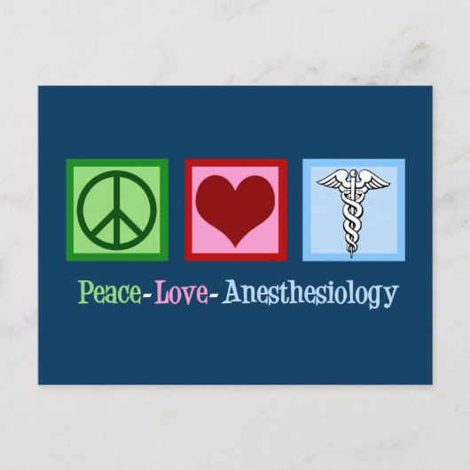 Peace Love Anesthesiology Briefkaart (Voorkant)