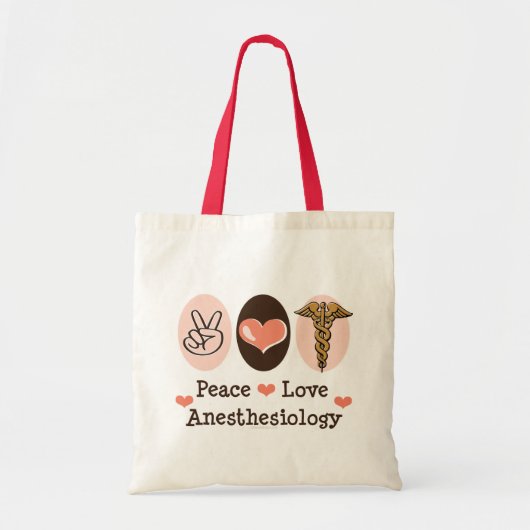 Peace Love Anesthesiology Canvas tas (Voorkant)