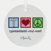 Peace Love Anesthesiology Custom Anesthesiologist Glas Ornament (Achterkant)