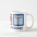 Peace Love Anesthesiology Koffiemok<br><div class="desc">Toon anesthesioloog of anesthetisch geschenk dat de anesthesiologie van de Vredesliefde leest.</div>