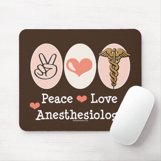 Peace Love Anesthesiology Mousepad Muismat (Met muis)