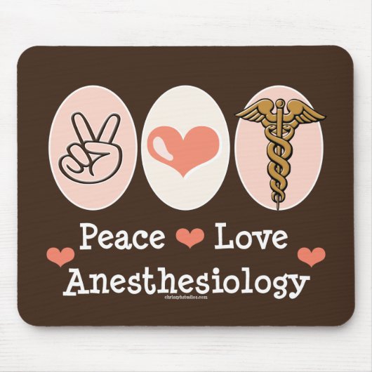 Peace Love Anesthesiology Mousepad Muismat (Voorkant)